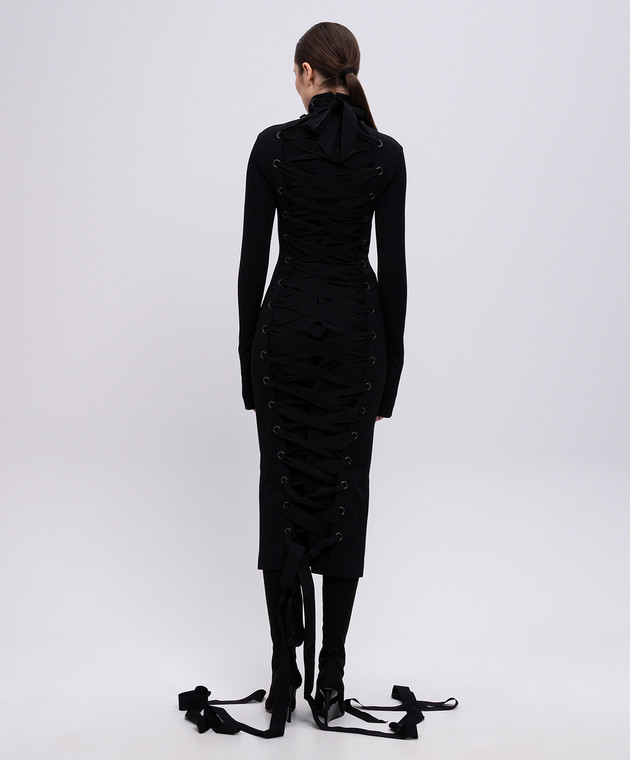Balenciaga - Black midi dress with lace 831227TNV08 - shop with Croatia delivery at Symbol Balenciaga - Black midi dress with lace 831227TNV08 - shop with Croatia delivery at Symbol
