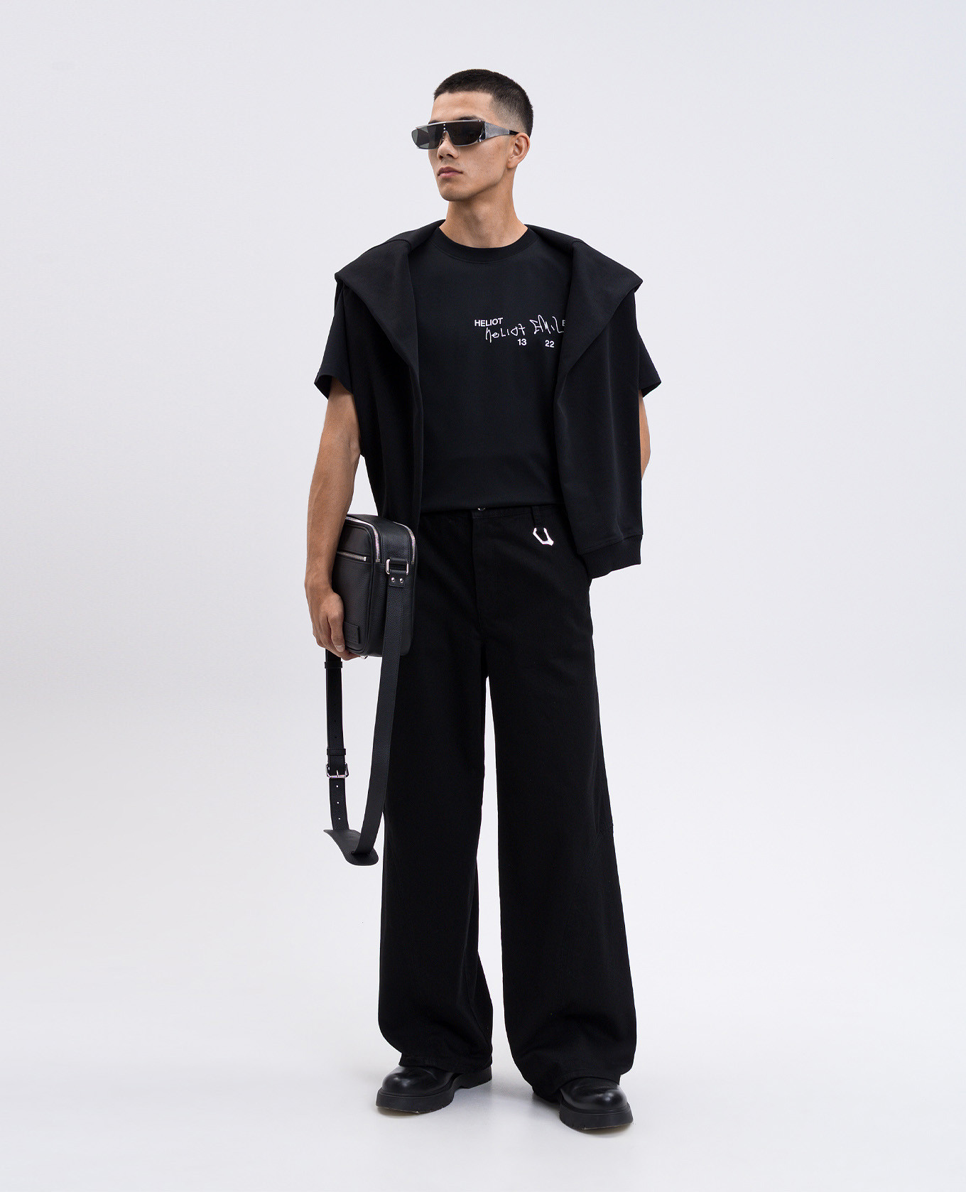 

Fulgens black T-shirt with logo print Heliot Emil