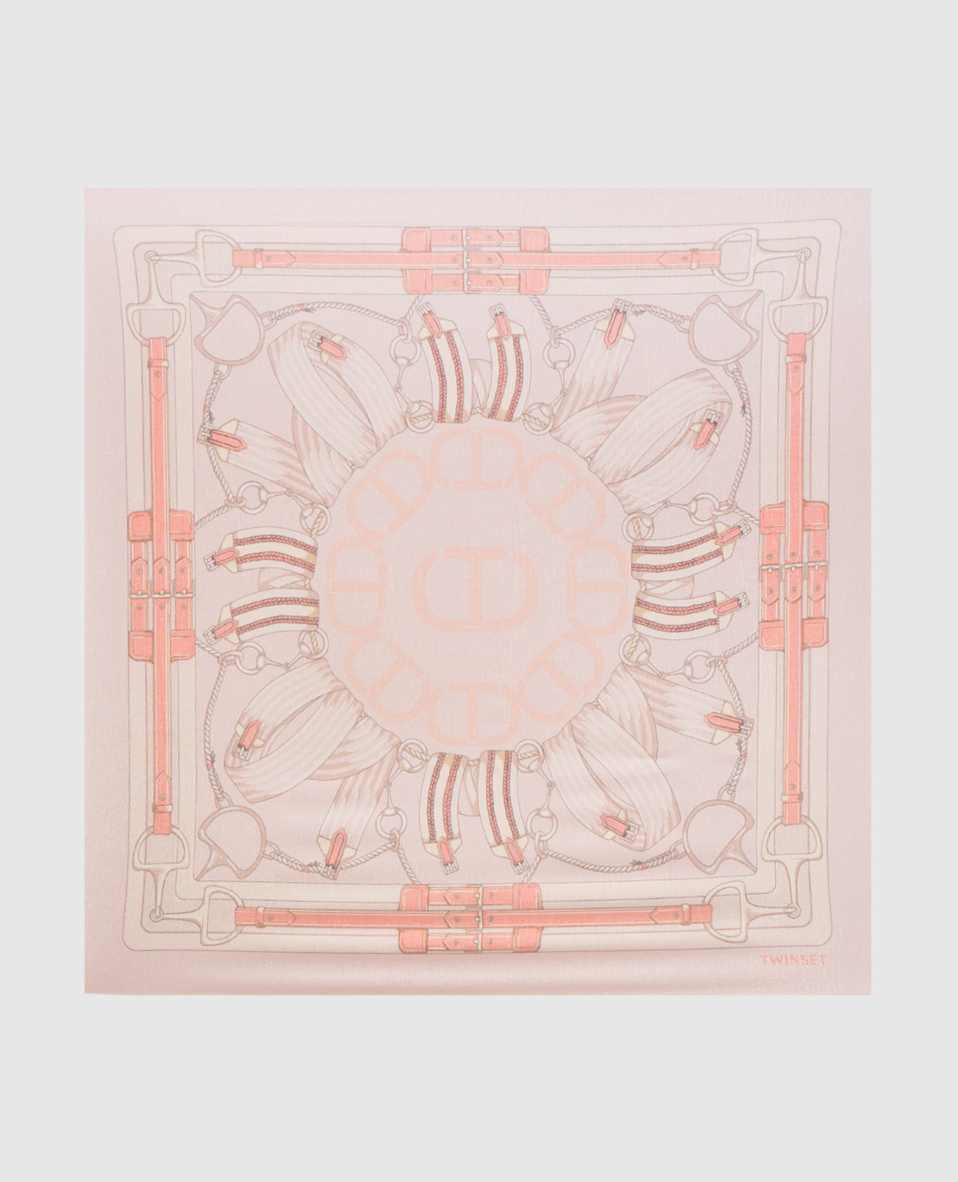 

Pink Kefia scarf with lurex and logo print Twinset