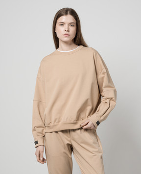Brunello Cucinelli Beige sweatshirt with monil chain MH827EP300