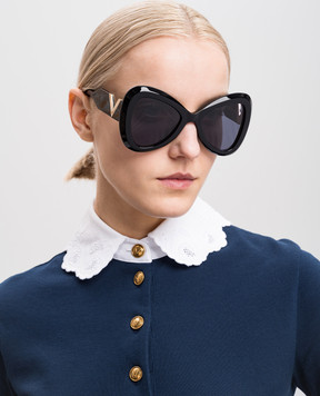 Valentino Black V-gold sunglasses VLS138A53
