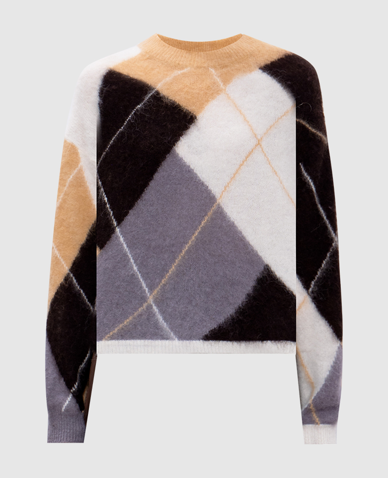 Sweater with wool in a geometric pattern with a logo twinset actitude