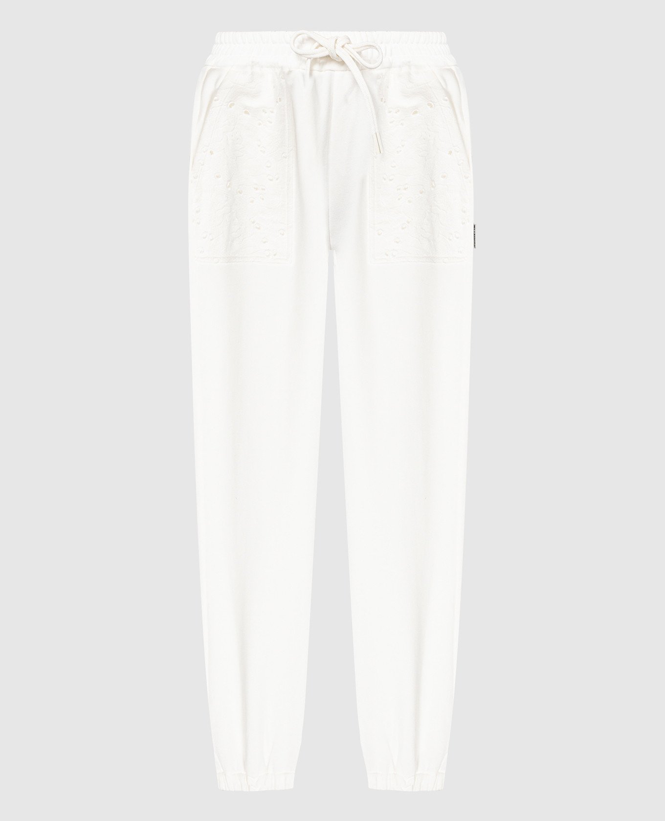 

White joggers with embroidery Twinset