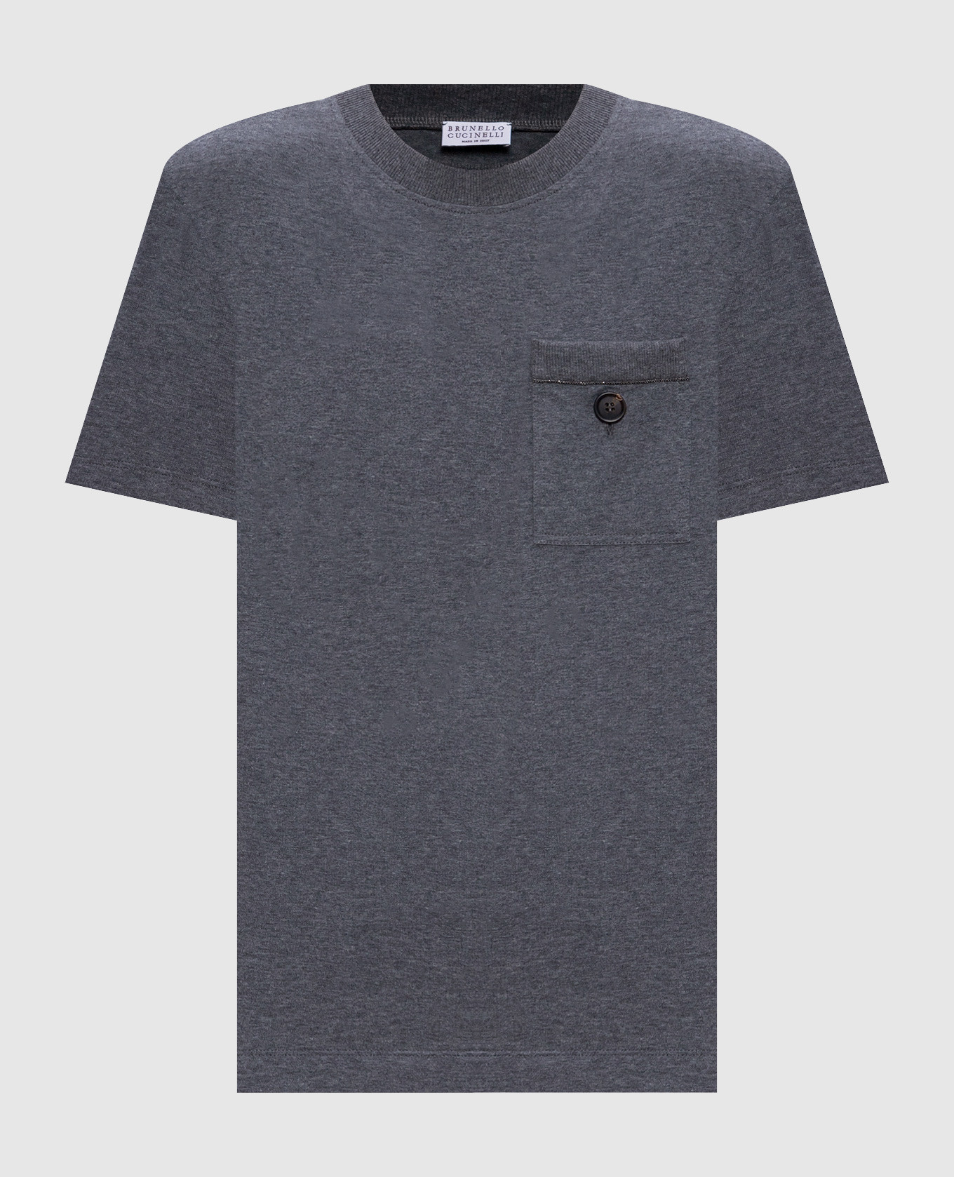

Grey melange T-shirt with monil chain Brunello Cucinelli