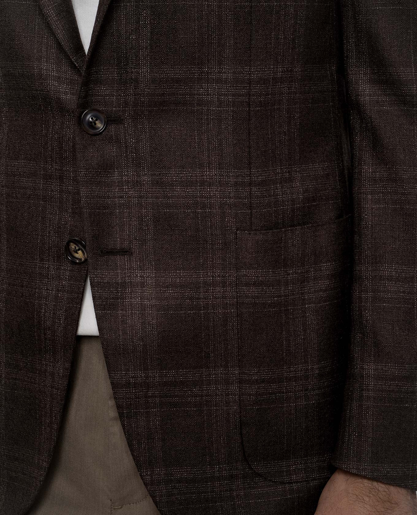 

Brown checked silk and cashmere blazer Canali