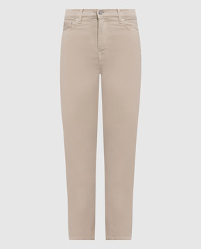 Toteme Beige slim jeans with logo patch 244WRB0222FB0083
