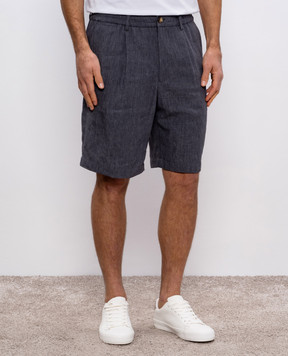 Brunello Cucinelli Gray linen shorts MH248U0065