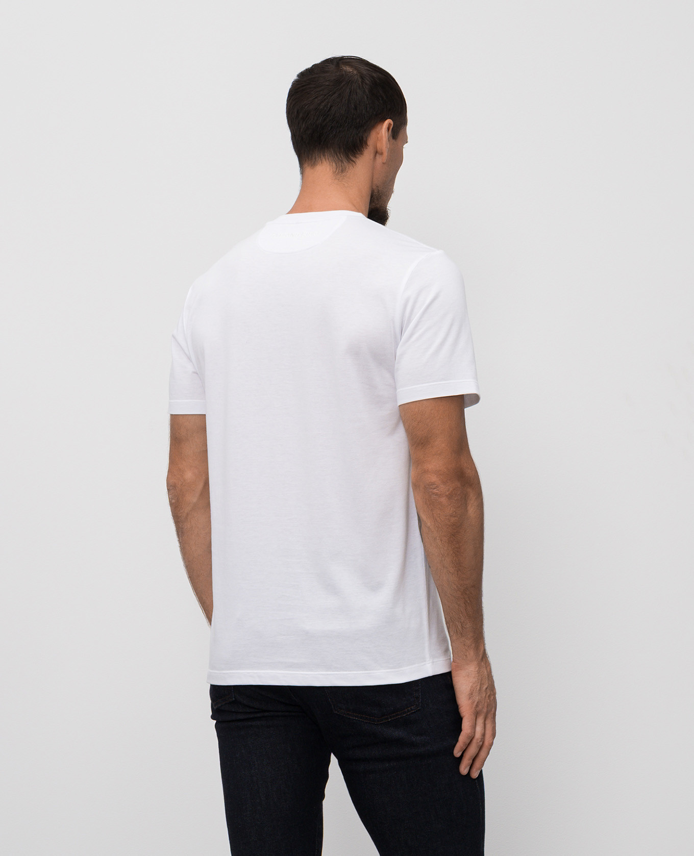 

White T-shirt with logo patch Stefano Ricci