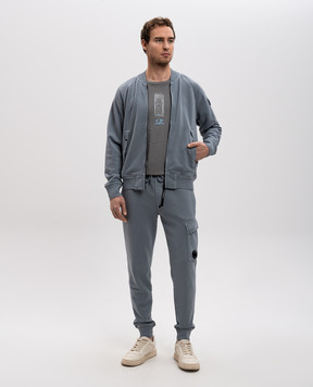 C.P. Company Grey joggers with logo patch MSP100A110044R