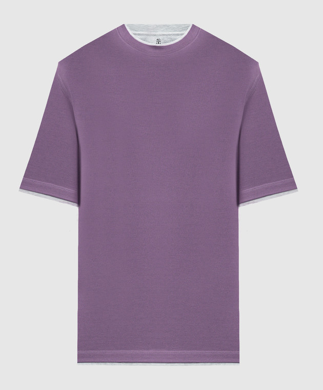 Brunello Cucinelli - Purple t-shirt with layering effect