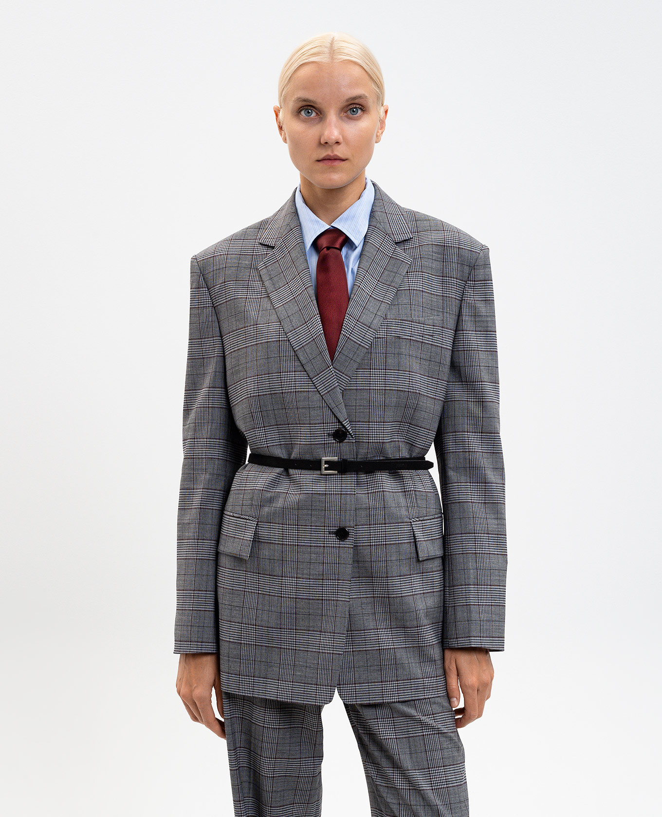 Gray checked wool jacket Juun.j 3