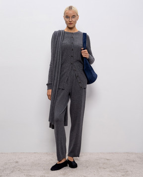 LISA YANG Inda gray cardigan with textured pattern 2025354