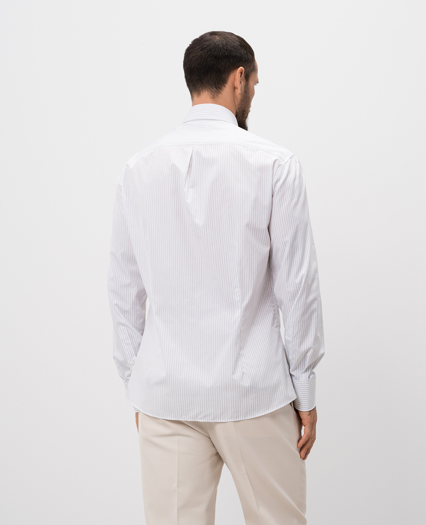 

White striped shirt with a curly bottom Brunello Cucinelli