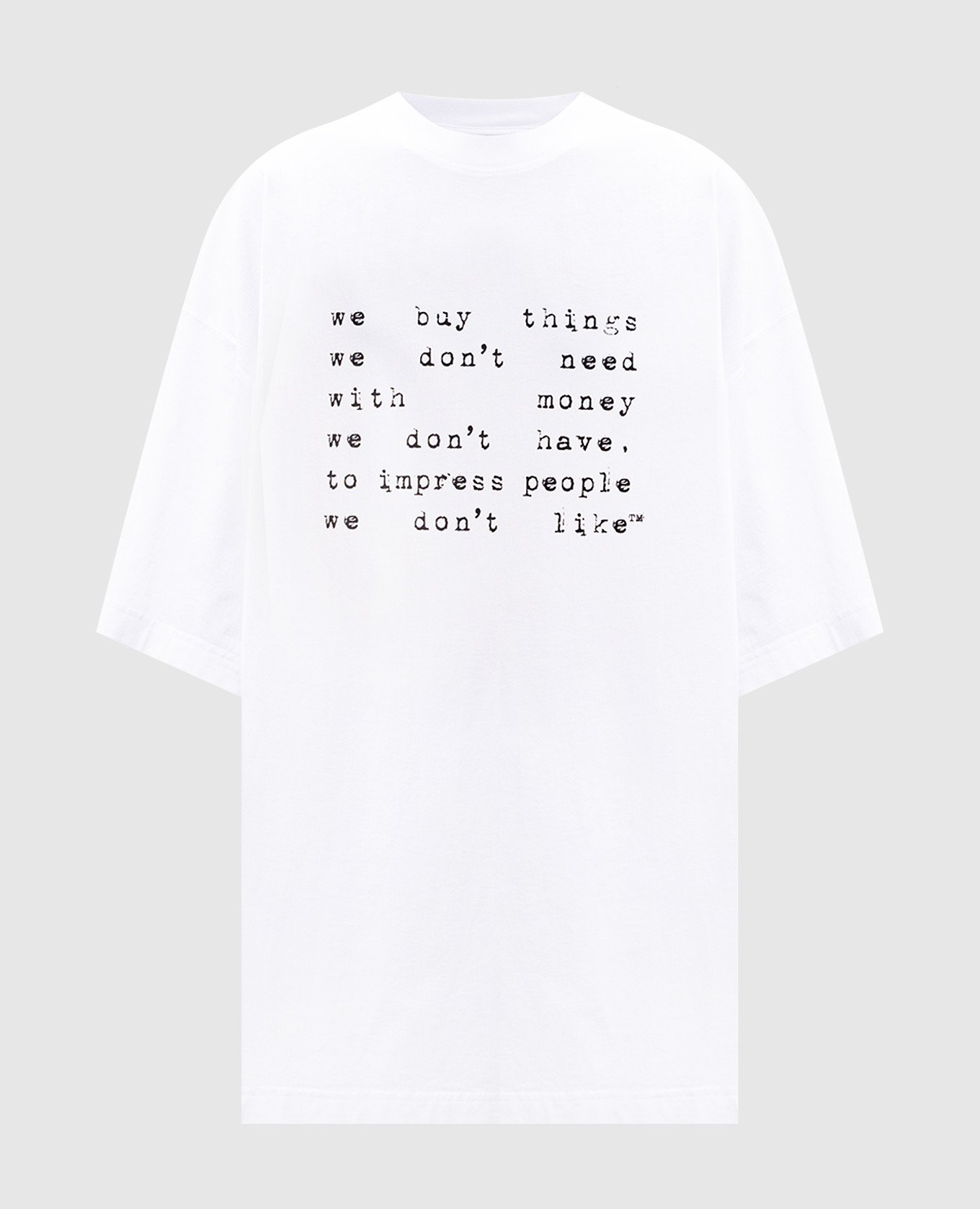 White t-shirt with an inscription vetements
