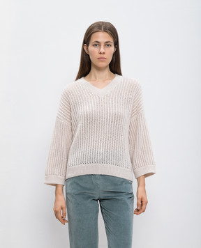 Peserico Beige pullover with wool and sequins A99562F05C9240