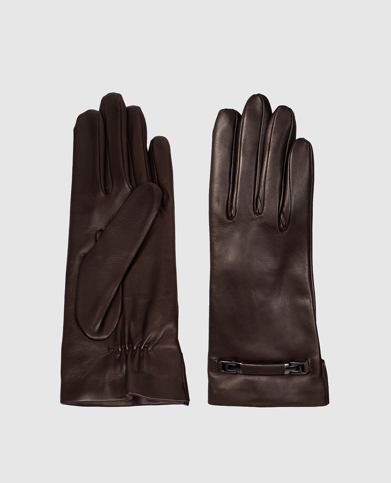 Brown leather gloves Sermoneta Gloves