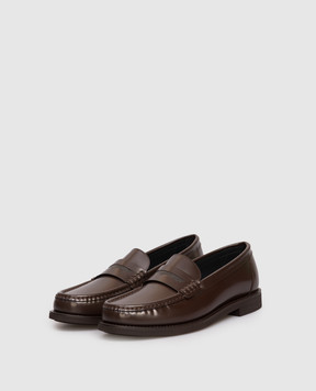 Brunello Cucinelli Brown leather glossy loafers MZVNG3011