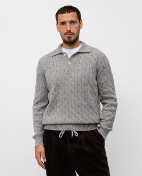 Brunello Cucinelli Gray cashmere polo shirt M22707205