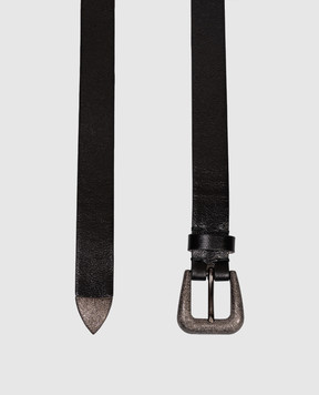 Brunello Cucinelli Black glossy leather belt M0TROC266