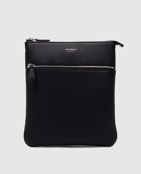 Serapian Black leather bag with logo print SRCCHMML679423Y001