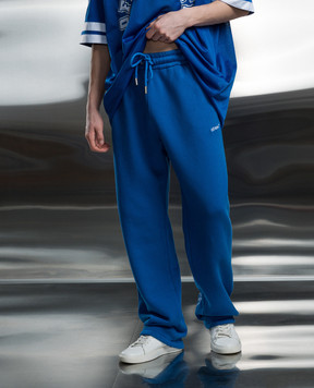 Off-White Blue sweatpants with Bandana Arrow embroidery OMCH054S24FLE002
