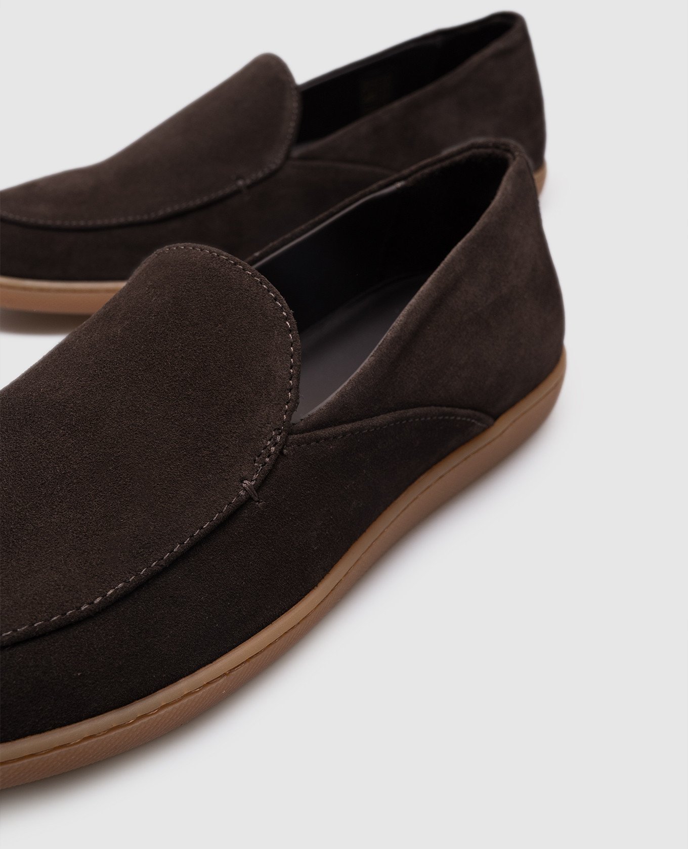 

Brown suede slip-ons Canali