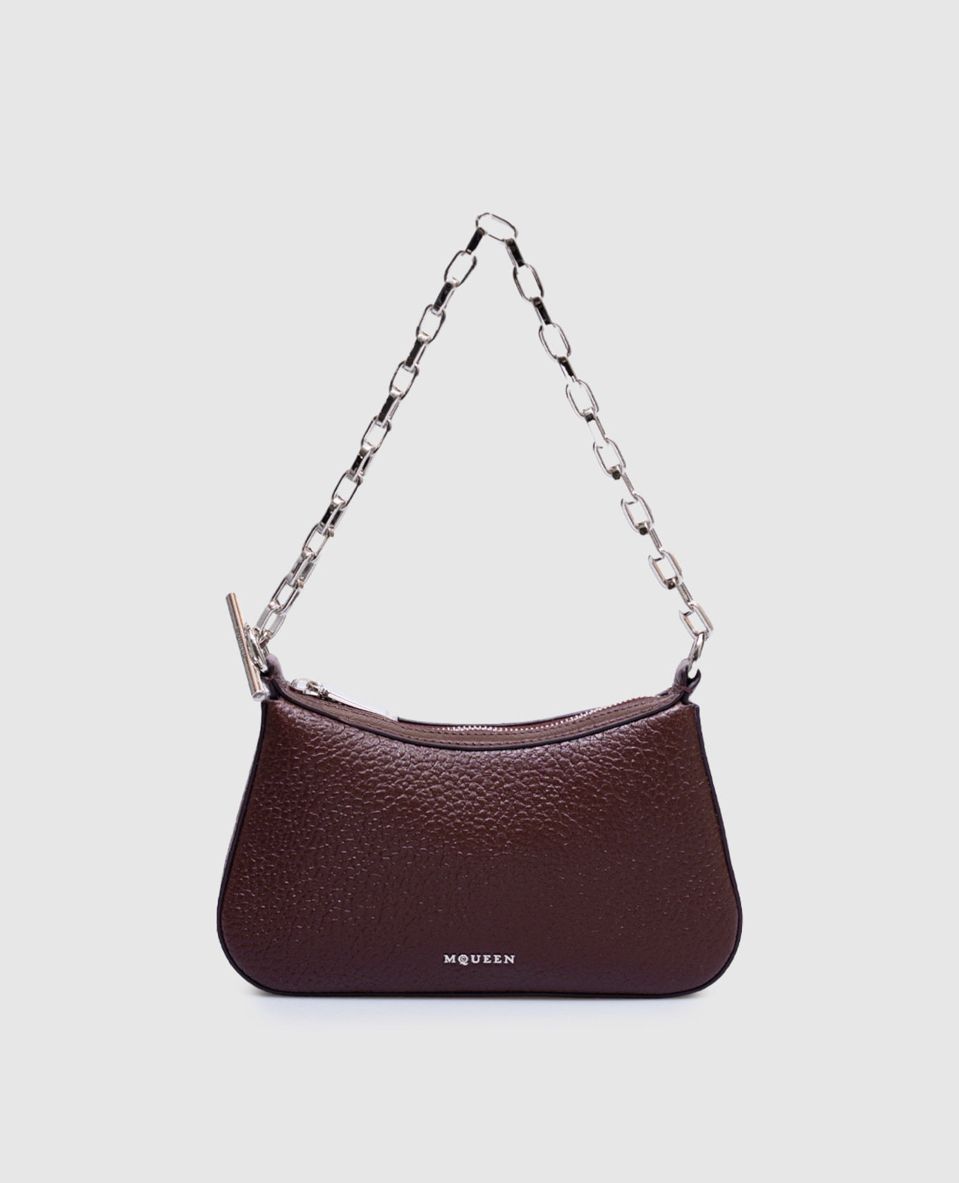 

Brown leather mini T-bar bag Alexander McQueen, Burgundy