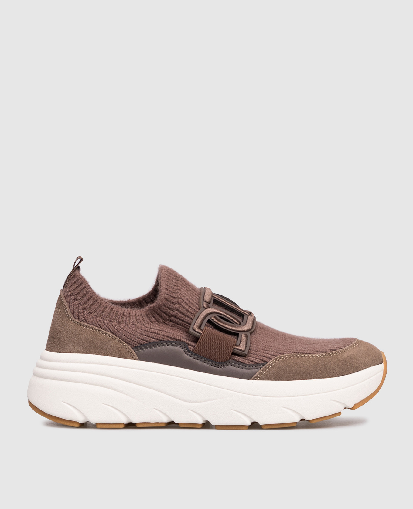 Brown sneakers with logo Twinset