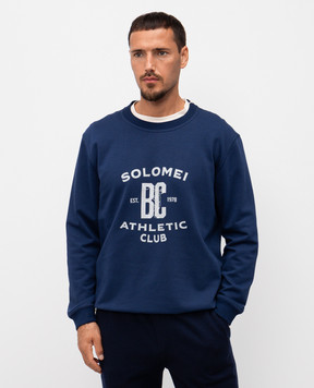 Brunello Cucinelli Blue sweatshirt with print MW8633380G