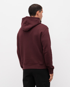 Trussardi Burgundy hoodie with textured logo G8108000056NMF532F01