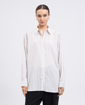 Toteme White blouse with striped silk 253WRT0480FB0439