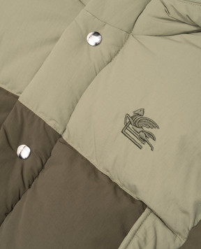 Etro Children's green down jacket with emblem embroidery GV2P20N02941216