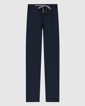 Marco Pescarolo Blue cashmere and silk pants CARACCIOLO5124