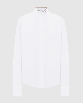 Brunello Cucinelli White shirt with a monil chain M0091NL936