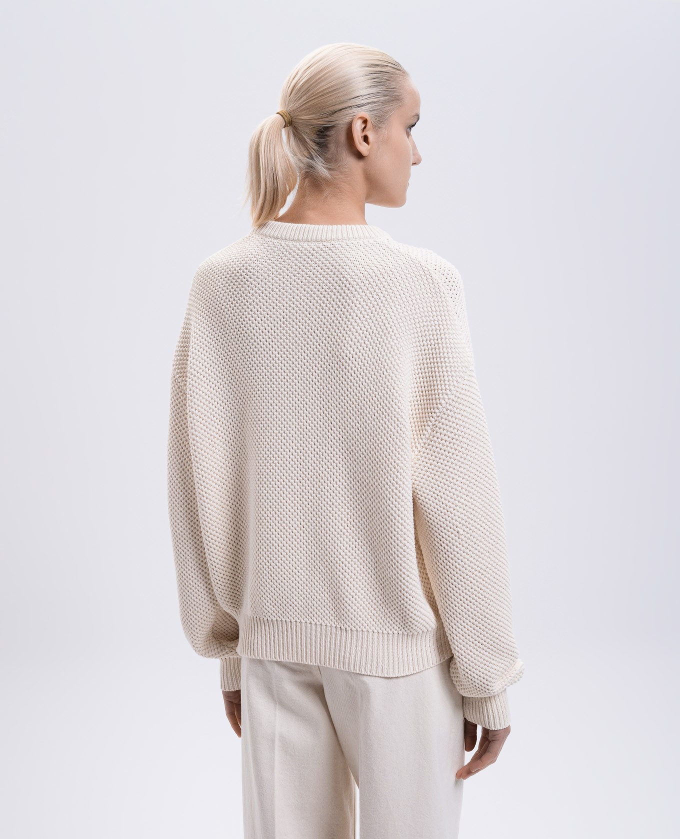 Beige sweater with logo pattern Versace 4