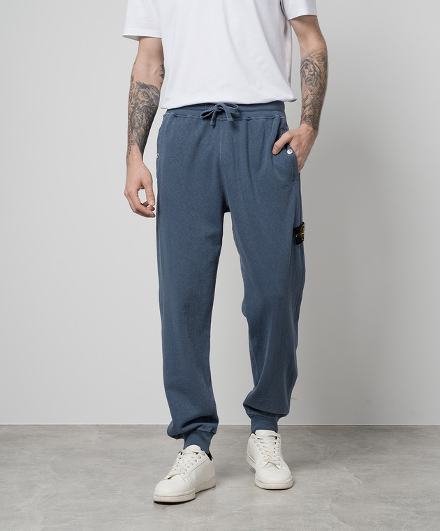 Blue stone island joggers online