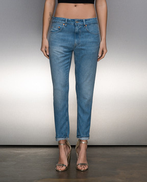 Dondup Mila blue jeans with logo patch DP466DF0266DGZ6