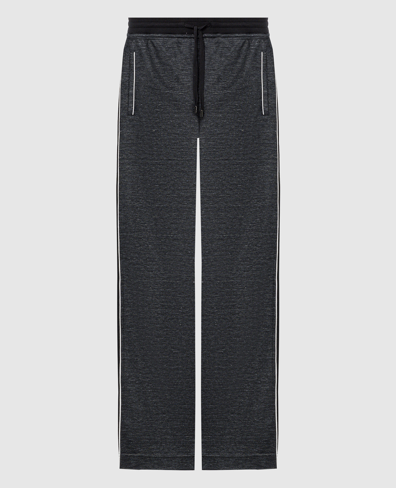 Gray sweatpants in silk with monogram logo embroidery stefano ricci