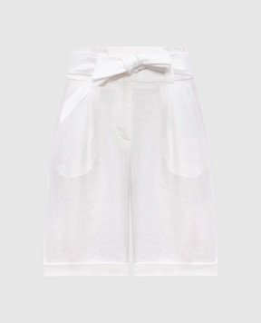 Peserico White linen shorts P04191A02606