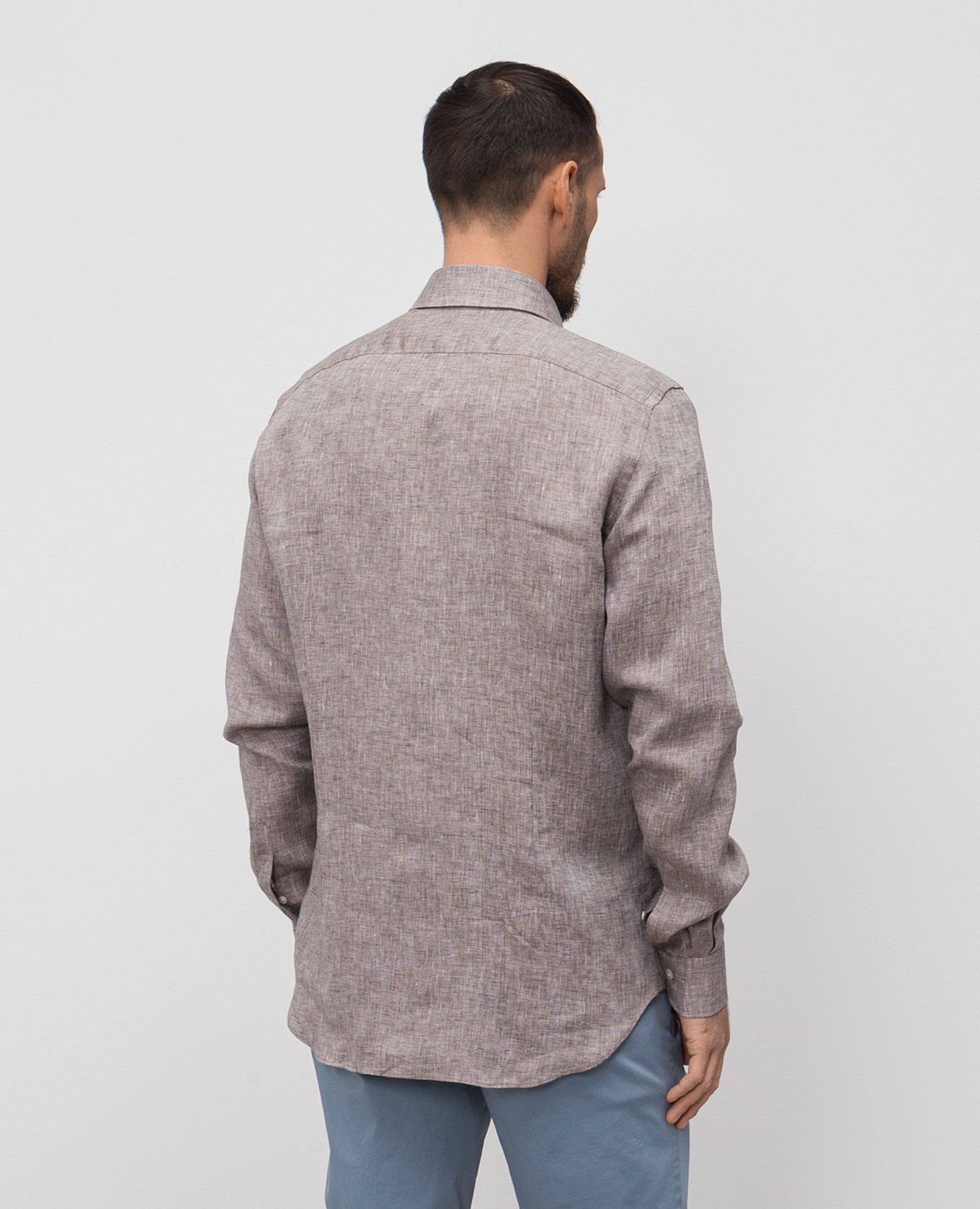 

Brown linen shirt Enrico Mandelli