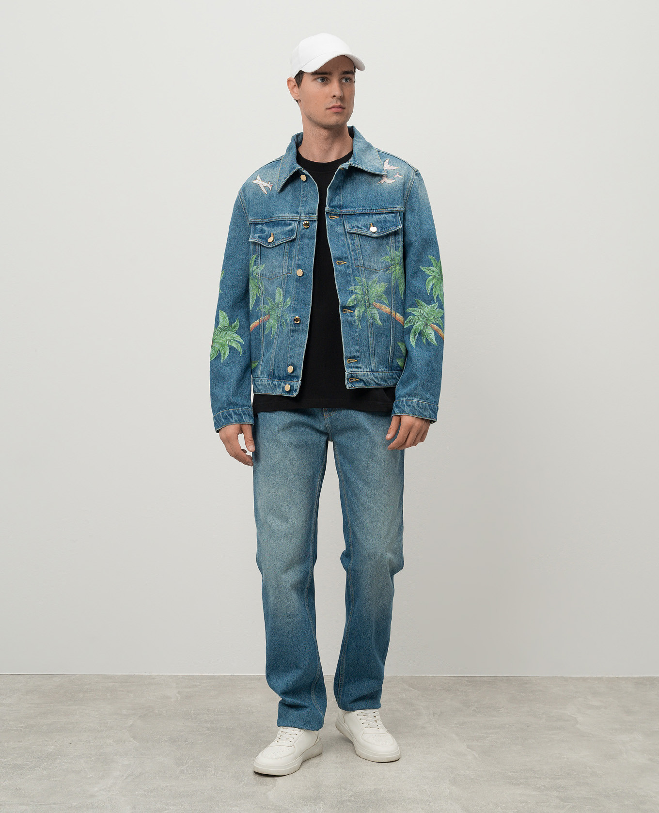 

Tennis Club blue denim jacket with embroidery Casablanca, Light blue