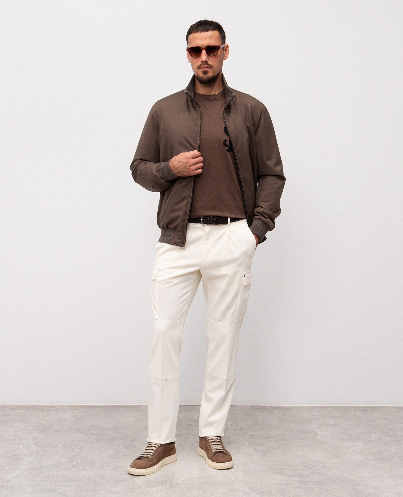 

Brown T-shirt with moongram logo Stefano Ricci