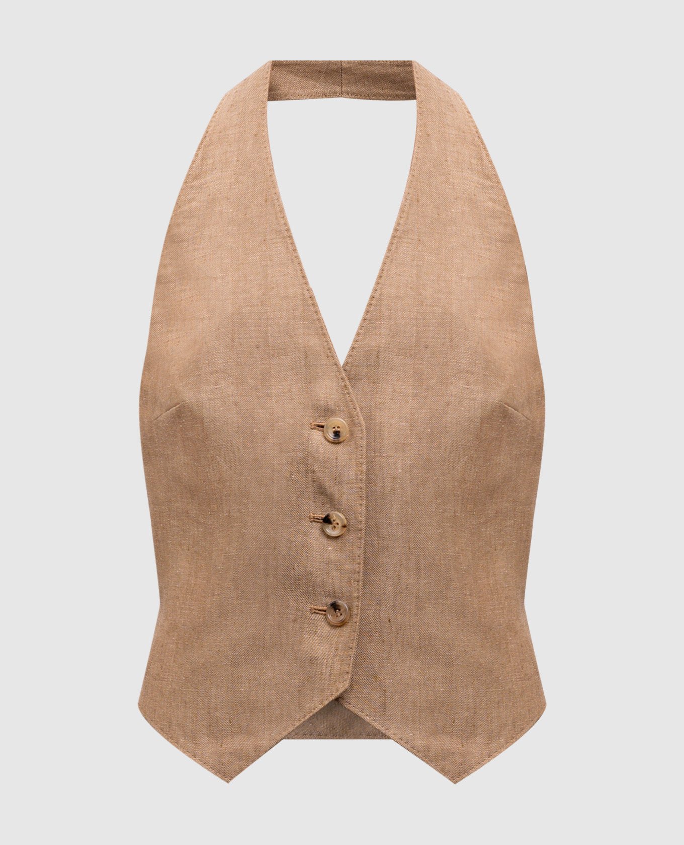 

Beige SAURO linen vest Max Mara