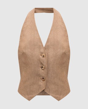 Max Mara Beige SAURO linen vest SAURO