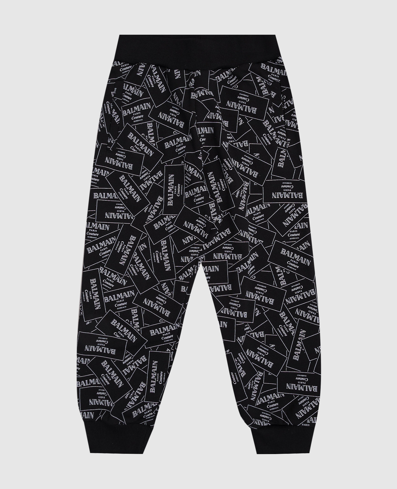 Kids&#39; black joggers with logo print Balmain