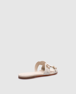 Santoni White leather flip-flops WHPF71461HA1TWKA