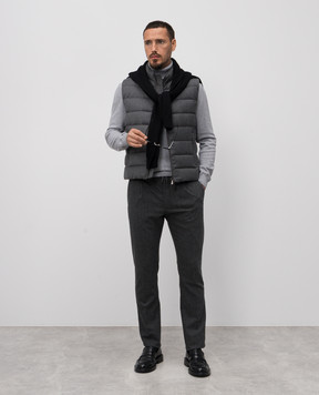 MooRER TODI grey cashmere and silk golf shirt TODIWS5