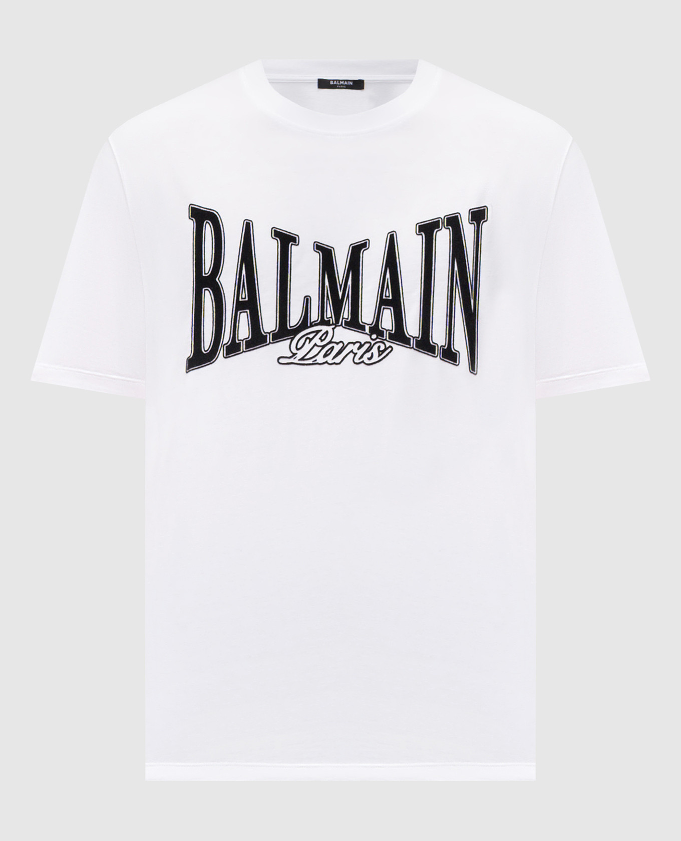 White T-shirt with textured logo print Balmain