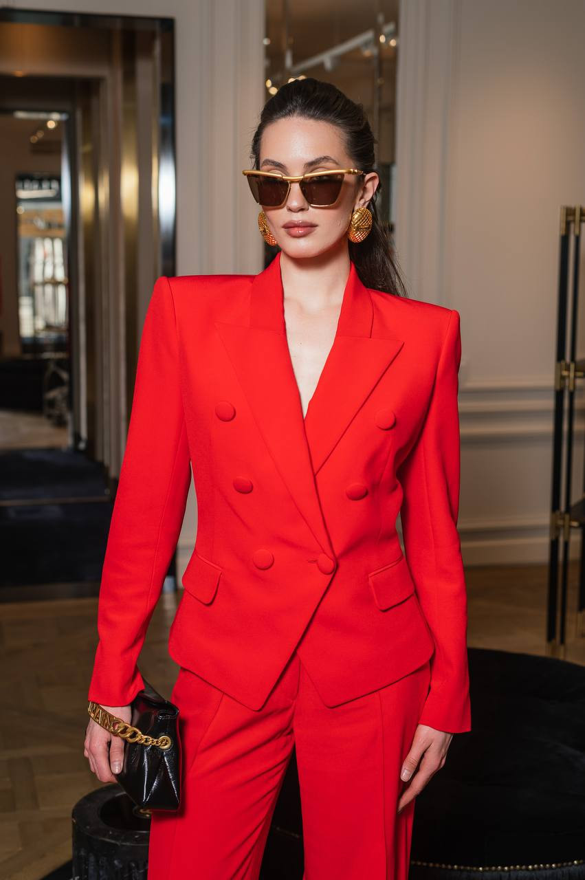 

Red double-breasted jacket Balmain