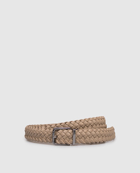 Dolce&Gabbana Beige leather braided belt BC4337AD503